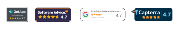 Zylu ratings on GetApp, Software Advice, Google and Capterra — all 4.7 stars